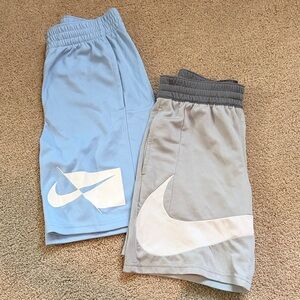 Nike Kids' Light Blue and Gray Shorts Size Medium